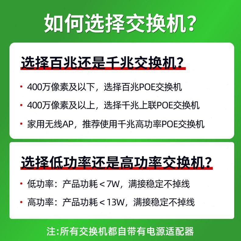 天地伟业poe交换机百兆网络分线器5/8/口监控专用百兆路由器工业