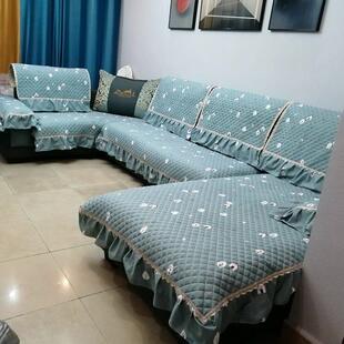 U型款左右贵妃通用全套沙发垫靠保护壳巾套罩休闲4米2以内均可使