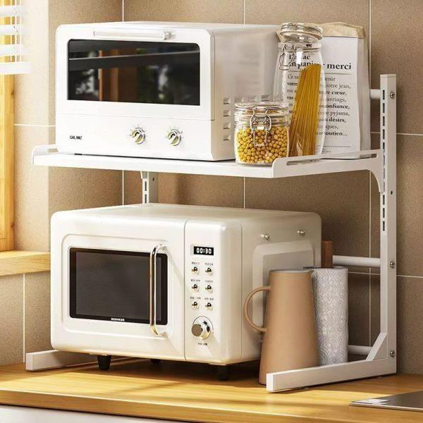 厨房微波炉架置物架多功能架子烤箱收纳架家用台面电饭锅支架双层