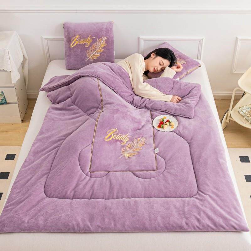 抱枕被子午睡加厚二合一折叠汽车载枕头被办公室两用毯子冬天靠枕