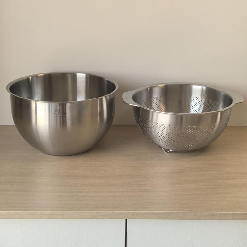维乐仕18/10不锈钢沥水盆沙拉碗洗菜篮家用多功能洗菜漏水二合一