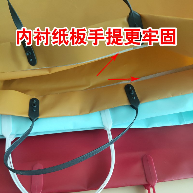 加厚加硬高大上立体塑料礼品袋 蓝子柄手提塑料服装袋