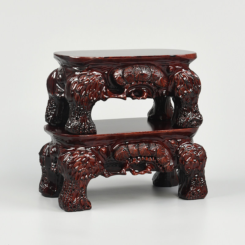 实木雕刻根雕奇石高脚加厚底座摆件鱼缸工艺品花瓶盆木制大托架子