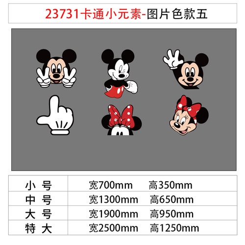 现货妮老鼠儿童房间布p置卧室床头墙面装饰用品贴纸壁画小物件改