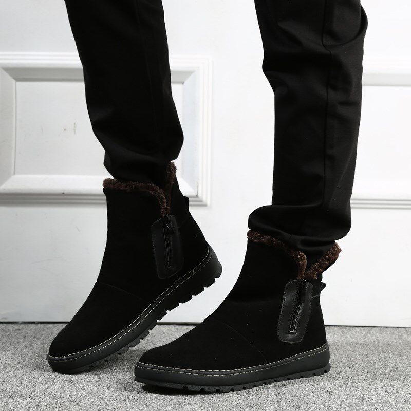 雪地靴男士冬季保暖棉靴子面包鞋马丁靴加绒棉鞋防水防滑潮流男靴