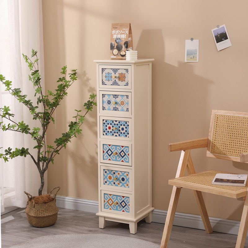 实木奶油风夹缝柜抽屉式收纳柜斗柜家用客厅沙发储物边柜整装包邮