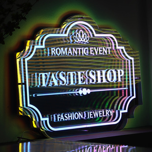 千层镜深渊镜灯箱背景墙定制 立体logoJ制作 每个角度呈现不同色