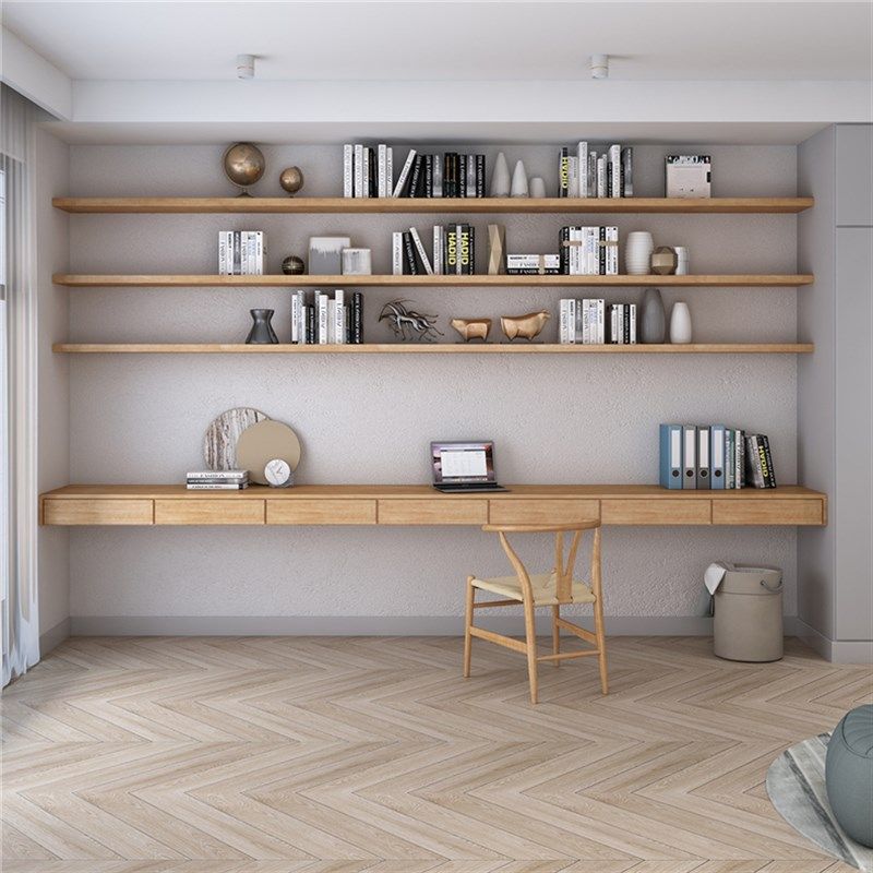 上墙书桌实木带抽屉长条桌书架一体桌组合双人挂墙办公电脑桌镂空,住宅家具,电脑桌,淘宝优惠券,粉丝福利购,淘宝优惠卷