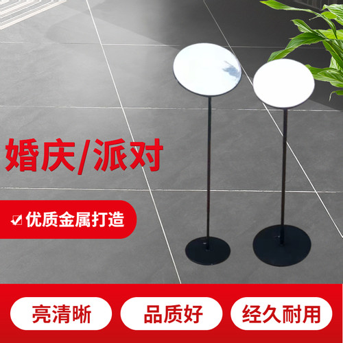 婚庆铁艺婚礼道具圆形镜面路引甜甜圈舞台出场区布置装饰橱窗摆件