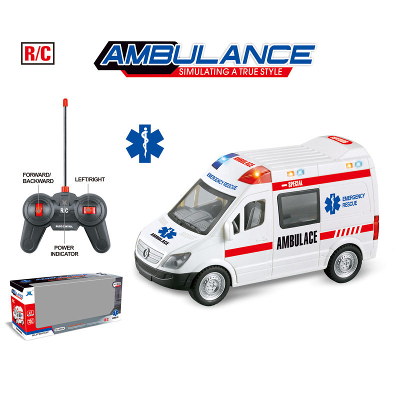 新款遥控救护f车声光120急救车可开门男孩仿真模型宝宝玩具3-6周