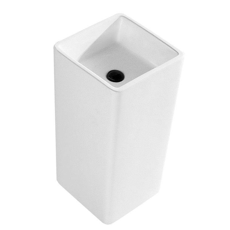 简约陶瓷立柱盆卫生间立式洗脸盆一体落地式洗手盘阳台小水池方形