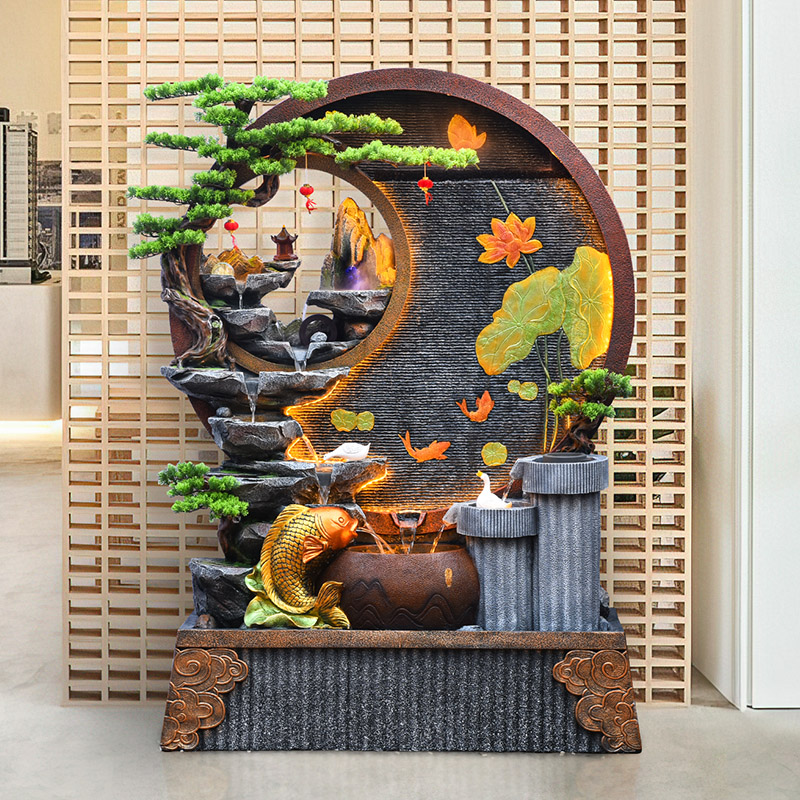 厂家户外庭院假山流水景观落地摆件C屏风花园阳台喷泉水幕墙招财