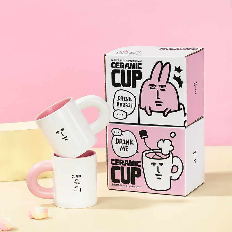 起重集 粉红兔子周边陶瓷杯马克杯水杯送女生闺蜜情侣生日礼物,模玩/动漫/周边/娃圈三坑/桌游,动漫水杯/居家/百货,淘宝优惠券,粉丝福利购,淘宝优惠卷