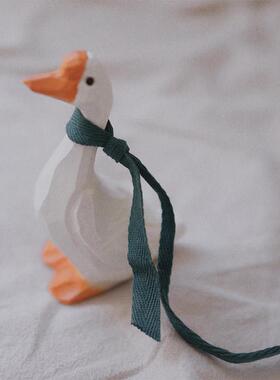 大白鹅/ins治愈系创意摆件可爱木雕动物生日新婚祝福平安喜乐礼物