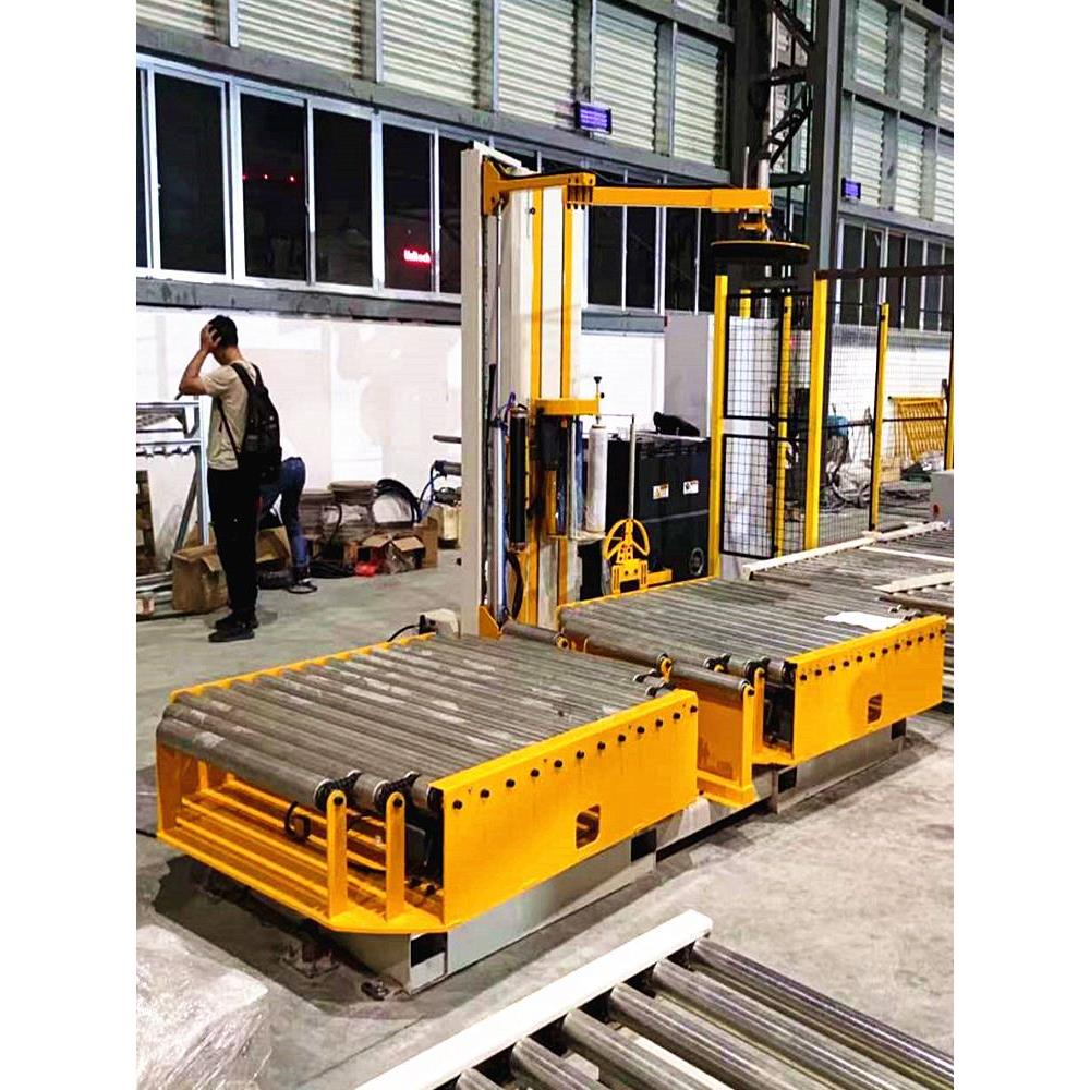 在线式缠绕膜机自动覆膜缠绕机全自动托盘缠绕包装机打包机包膜机