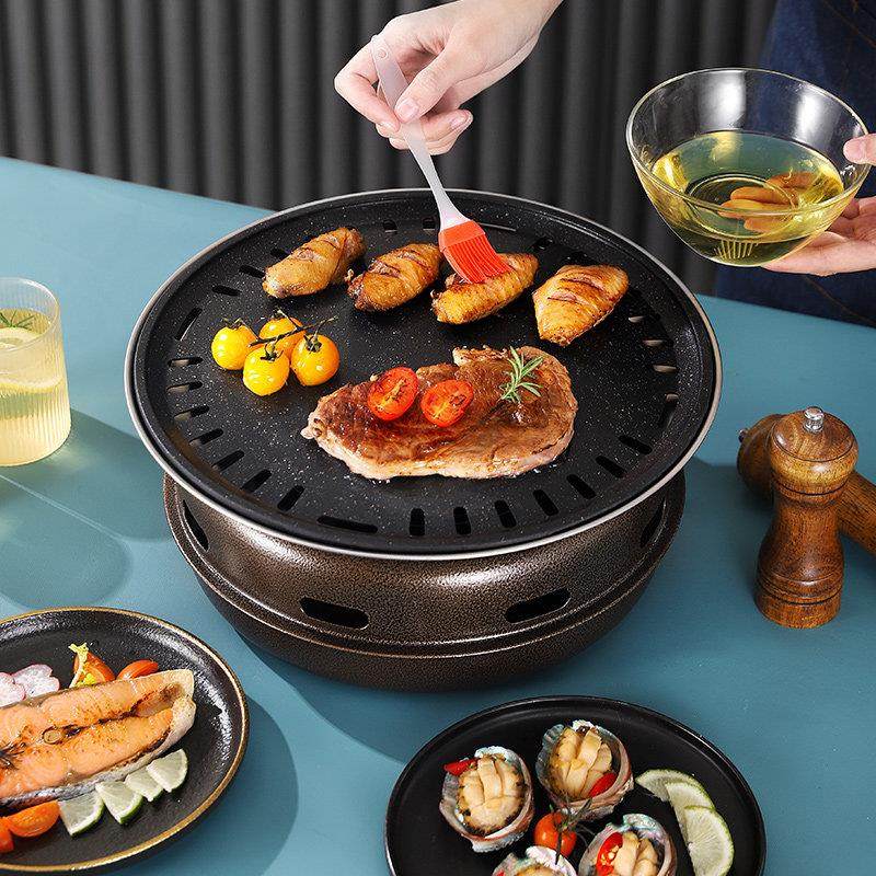 淄博韩式烧烤炉围炉煮茶烤肉锅铸铁炉木炭碳烤炉炭火无烟炉子家用,厨房/烹饪用具,烧烤炉,淘宝优惠券,粉丝福利购,淘宝优惠卷