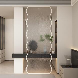 轻奢玻璃隔断卧室化妆室门对床遮挡屏风装饰客厅玄关化妆台隔断