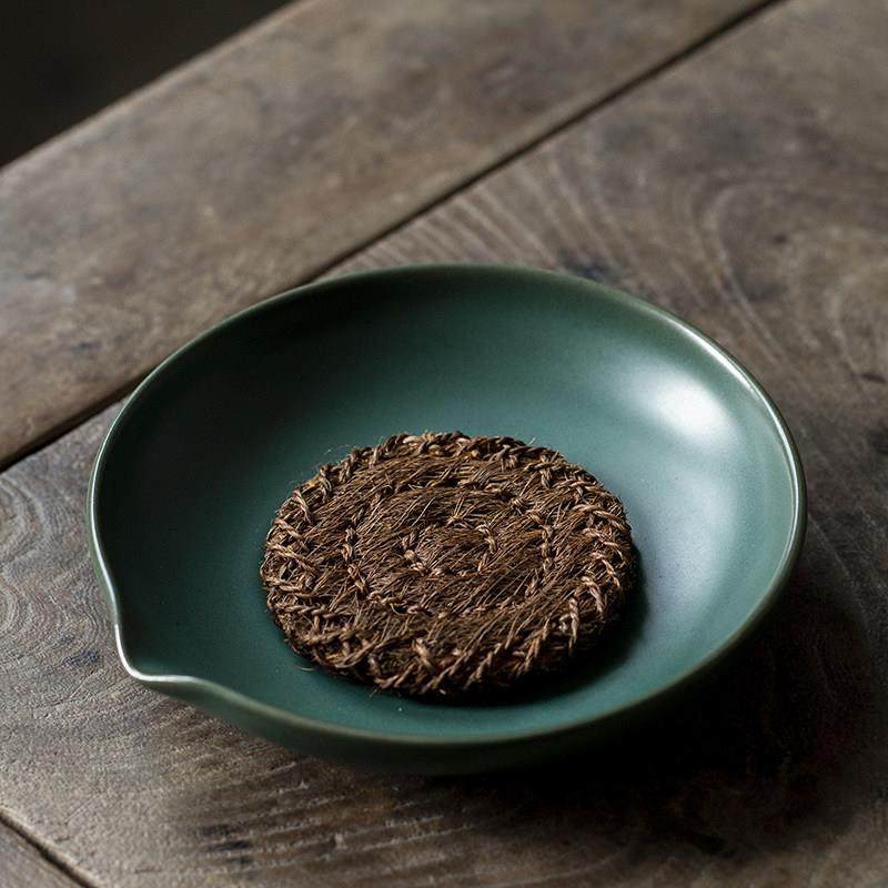 壶承盘干泡台覆古紫砂壶盖碗藤编陶瓷蓄水壶托 托干泡养壶垫茶承