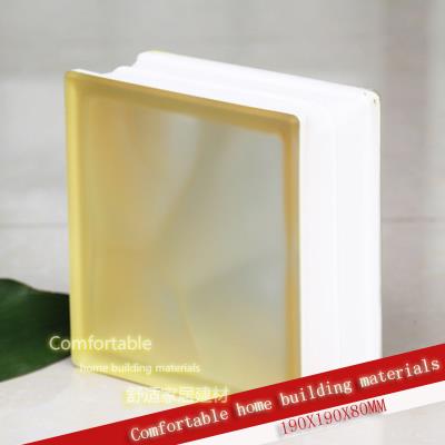 进口柠檬黄磨砂内彩彩色玻璃砖酒吧玄关卫生间隔断墙厂家直销推荐