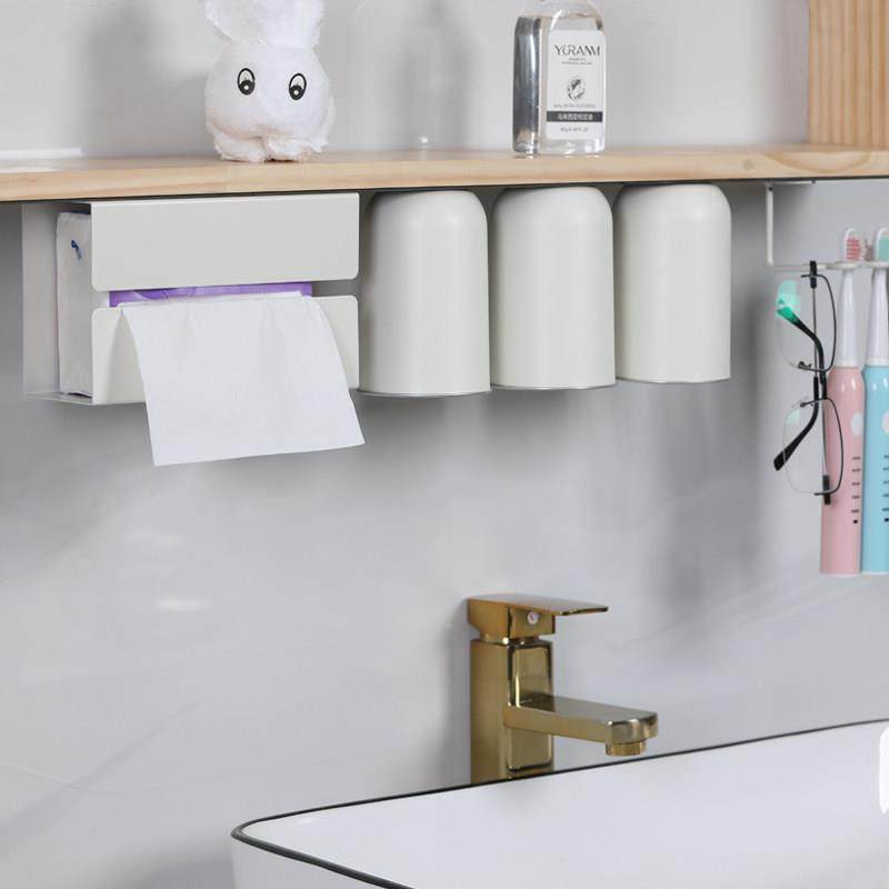 镜柜下磁吸式洗脸巾盒柜底棉柔纸巾盒浴室壁挂置物架收纳盒大小号,收纳整理,纸巾盒,淘宝优惠券,粉丝福利购,淘宝优惠卷