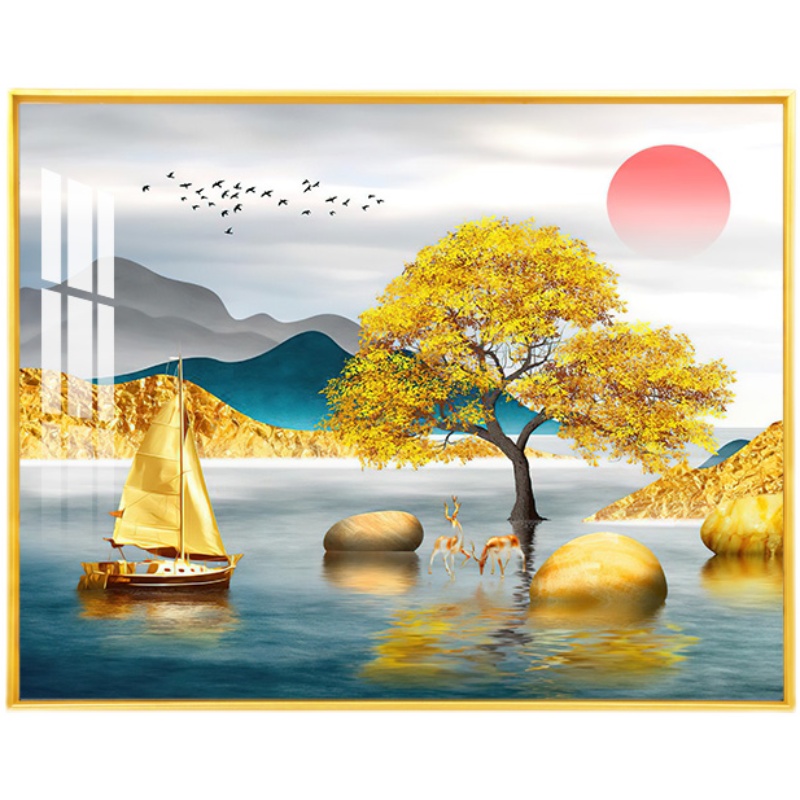 电表箱装饰画免打孔可推拉电闸盒配电箱遮挡画现代简约开关盒挂画