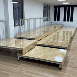 实木音乐合唱台阶可移动折叠指挥台教室推拉伸缩合唱台演出舞直销