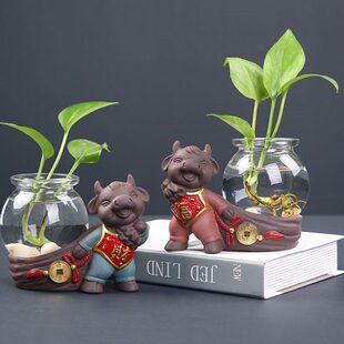 创意水养绿萝玻璃花瓶摆件客厅插花花盆花器鲜花水培植物器皿家用