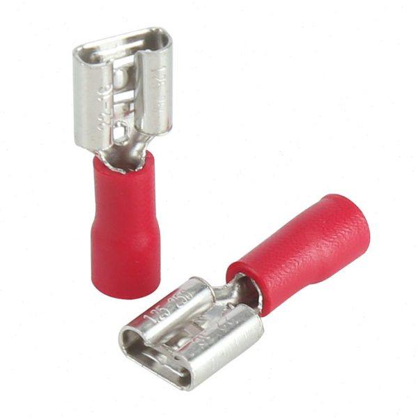 信霆FDD1.25-250 6.3插簧母预绝缘接线端子冷压端子红色1000个/包