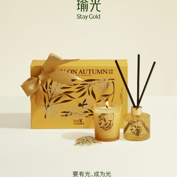 StayGold瑜光桂花香薰蜡烛无火香薰香氛圣诞礼盒创意礼物卧室伴手