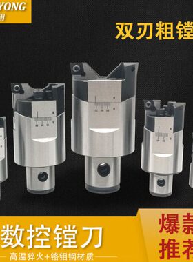台湾可调式双刃粗镗头 25-33 32-42锯齿 高精度数控粗镗柄BT40 50