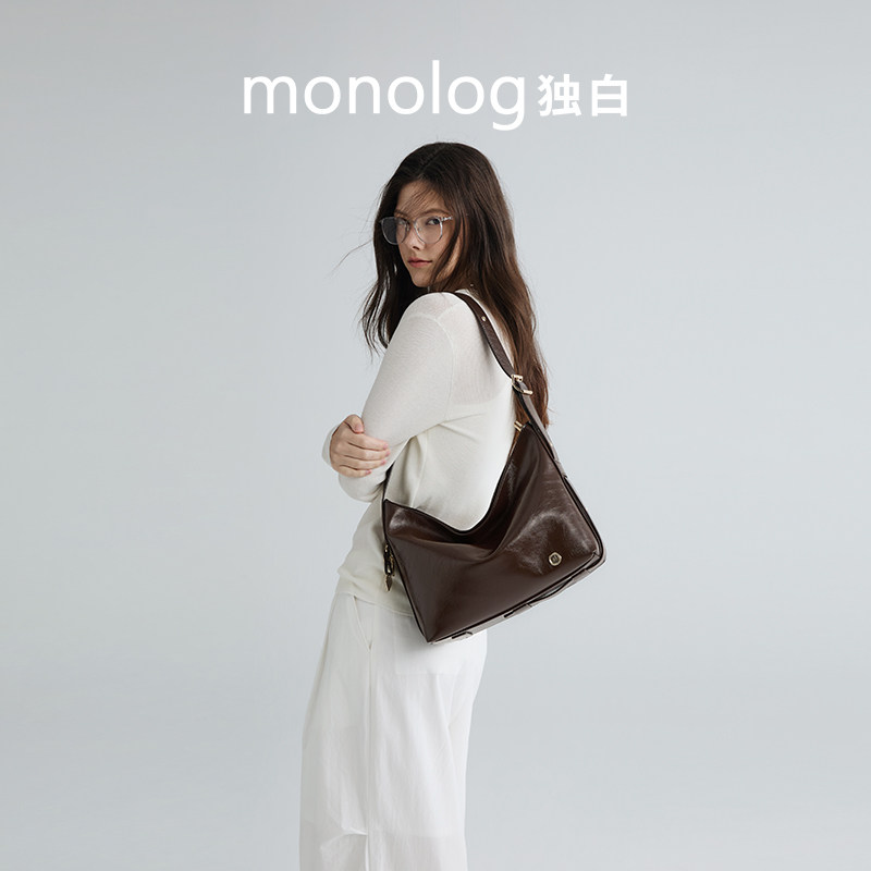 独白 云游托特hobo包通勤单肩斜挎女包D4515
