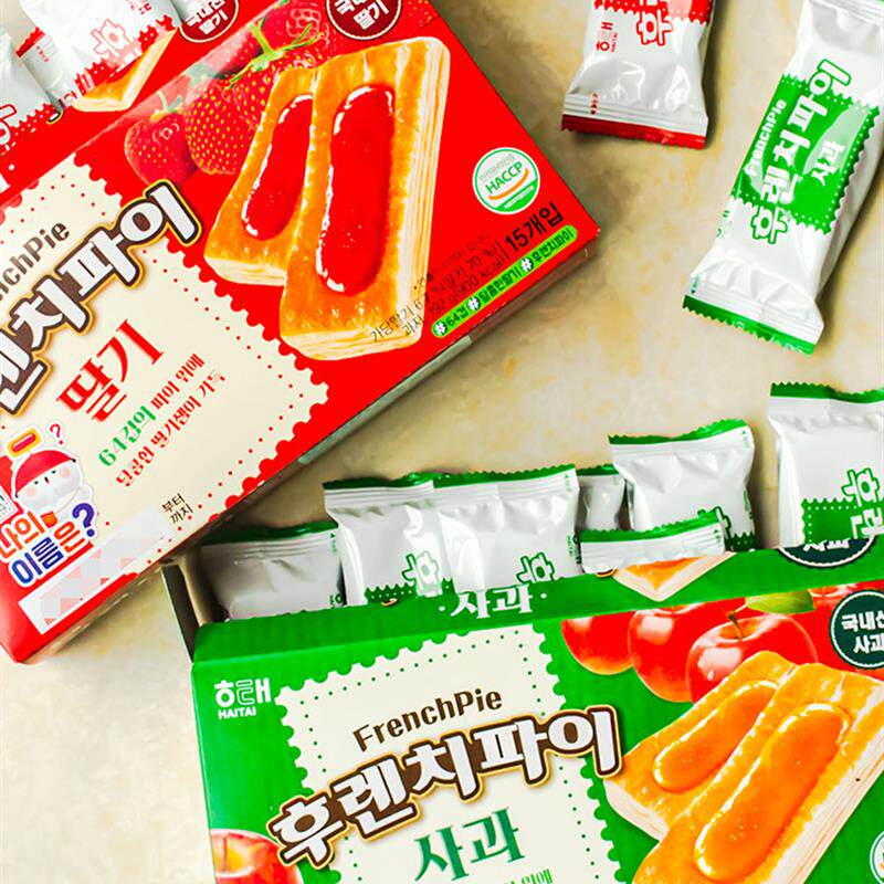 新货韩国进口海太苹果草莓派果酱派千层酥下午茶糕点办公小吃休闲