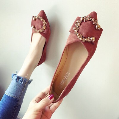 春鞋女2024h新款四季单鞋韩版尖头平底鞋女瓢鞋百搭豆豆鞋浅口女