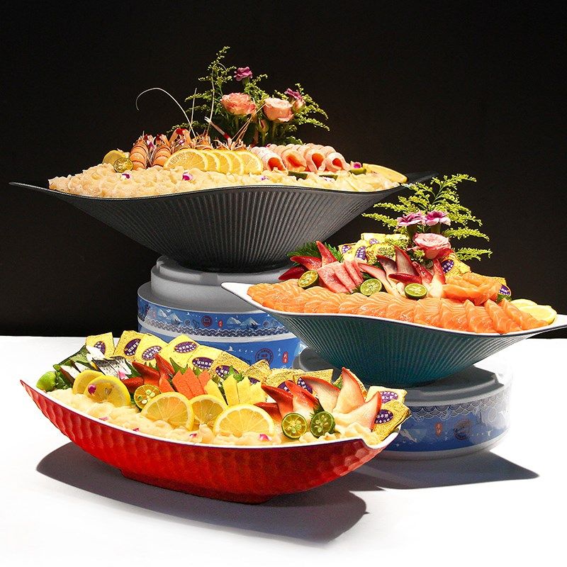 刺身鱼生三文鱼专用盘高端摆盘拼盘冰盘商用餐具装饰海鲜姿造盘子,餐饮具,盘,淘宝优惠券,粉丝福利购,淘宝优惠卷