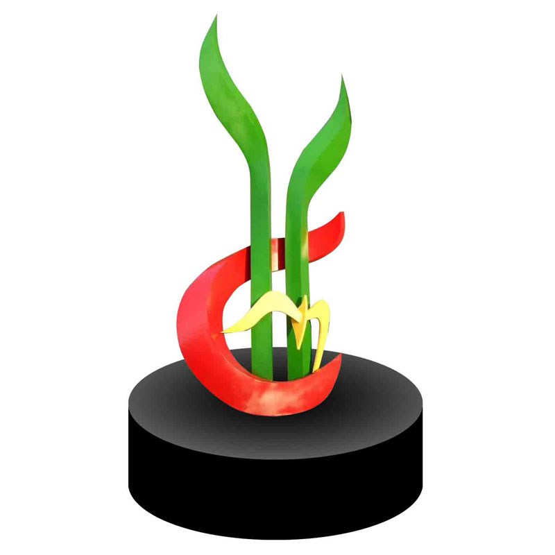 大型景观不锈钢雕塑定制抽象金属户外城市校园林广场水景月亮摆件