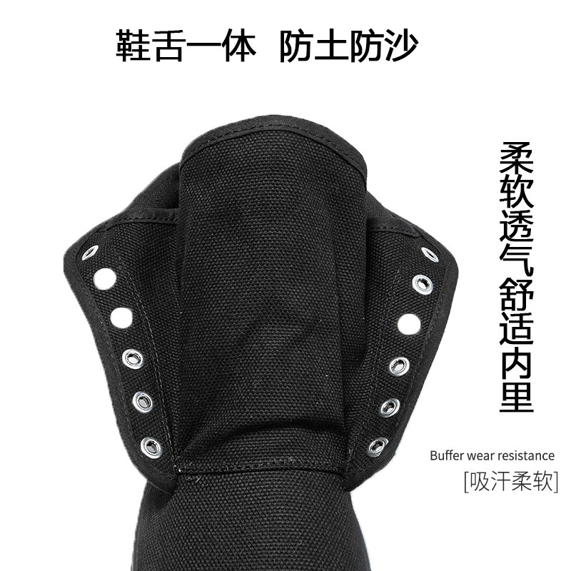 高筒帆布鞋男户外工装马丁靴鞋舌一体防土沙漠靴透气防滑登山鞋子