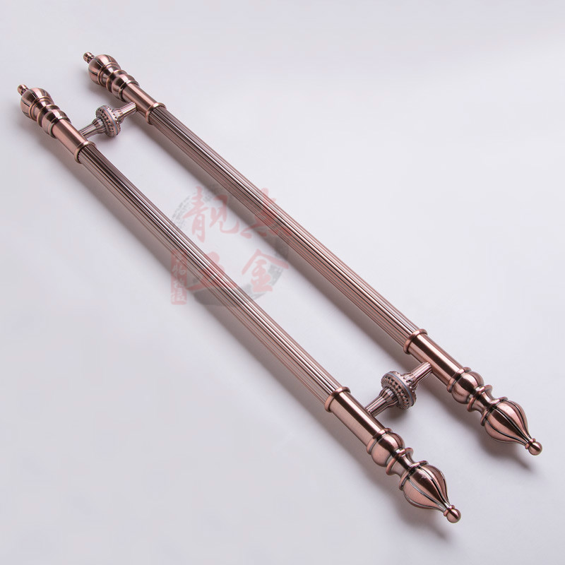 欧式玻璃门木门拉手仿古铜不锈钢大门拉手推拉双开门把手酒店08B