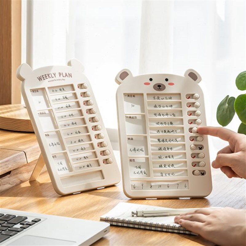 自律打卡器孩子儿童成长学习计划表打卡表小学生管理时间板积分卡