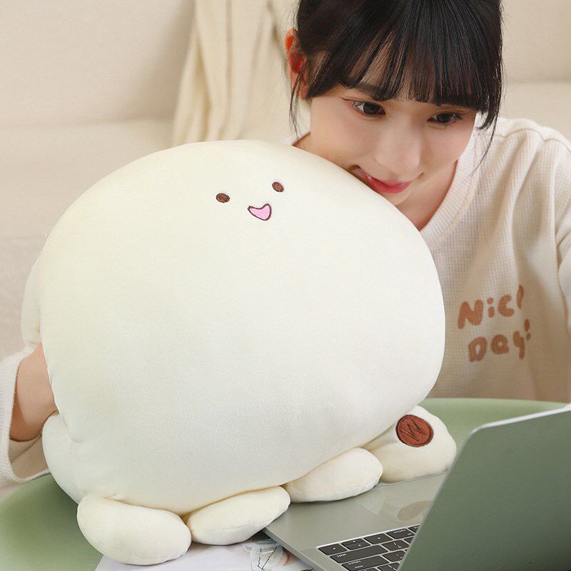章鱼暖手抱枕女生睡觉午睡枕趴睡枕毛绒玩具玩偶加热暖手捂冬季