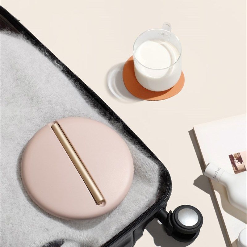 MUID随身镜带灯折叠桌面台式镜子led美妆镜宿舍充电化妆镜女便携