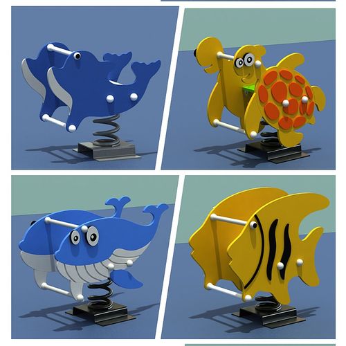 户外儿童PE板摇摇马幼儿园小区塑料动物弹簧摇摇乐木马跷跷板玩具