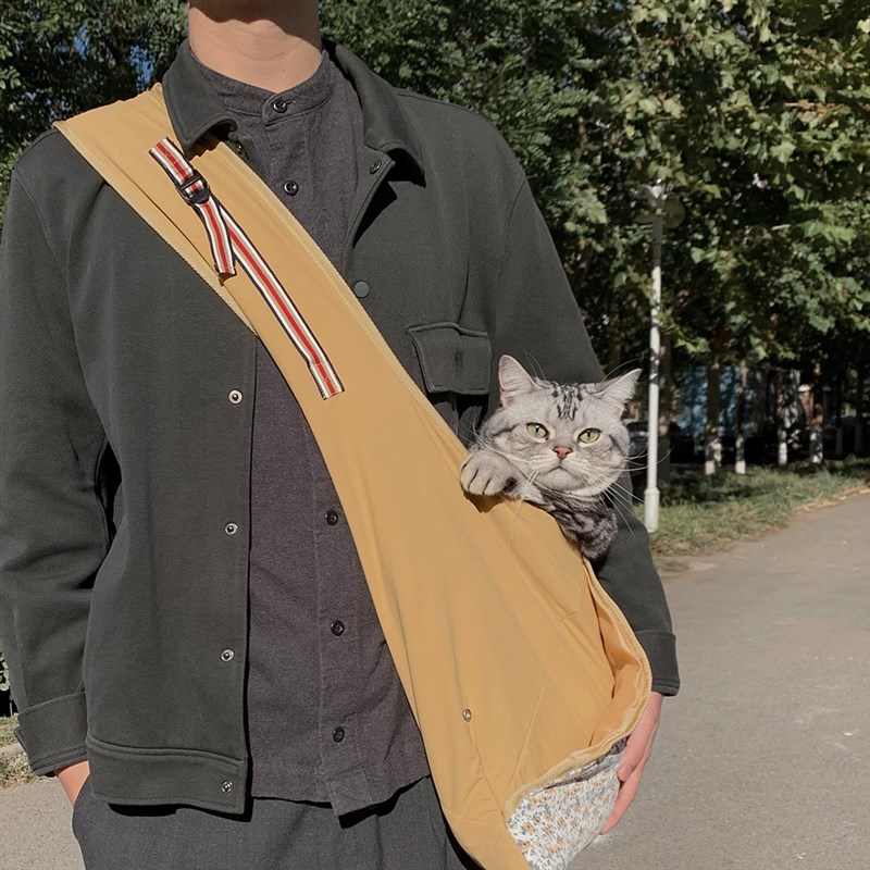 呆萌宠斜挎猫包宠物外出便携包防跑出猫窝出行包亲子背包四季15斤
