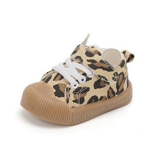 女宝宝学步鞋秋冬加绒豹纹6一12个月1-2岁软底不掉婴儿鞋子男冬季