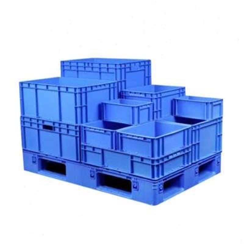 久樽棠汽配周转箱塑料物流箱收纳盒箱子不带盖蓝色800*600*280