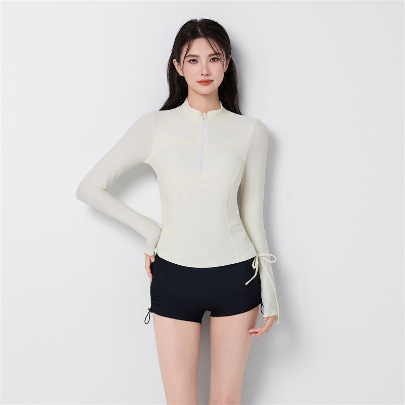 泳衣女款保守2025新款高级感分体游泳衣长袖防晒遮肚显瘦游泳装女