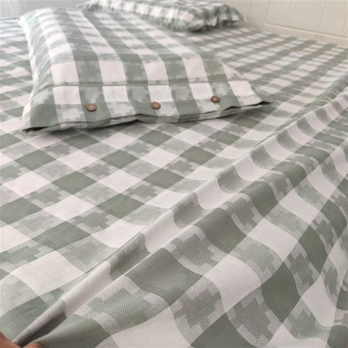 高档母婴级100%纯棉加厚斜纹提花老粗布全棉床单加密三件套四季毯