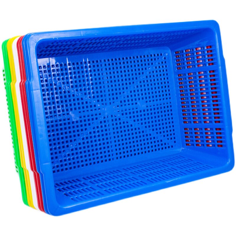 塑料框筐篮子长方形洗蔬菜蓝收纳筐加厚整理周转厨房沥水家用大号