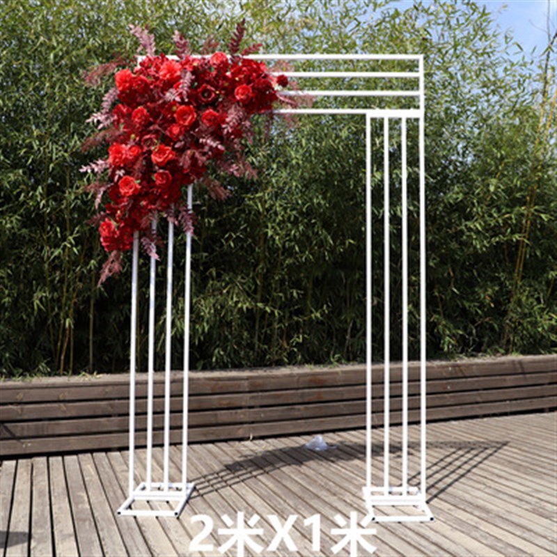 新款婚庆铁艺心形网格圆花架气球装饰舞台道具摆件异形拱门婚礼