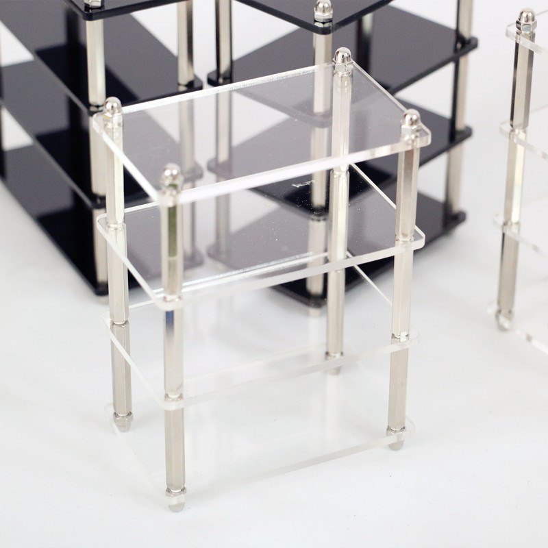 Dollhouse娃娃屋多层透明置物柜架书架简欧家具微缩模型客厅场景