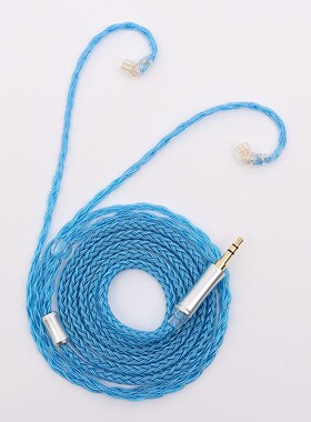 厂家批发 16股十字编蓝色镀银线 mmcx/tfz/qdc/2Pin2.5.3.5.4.4